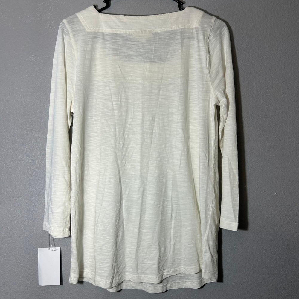 Style & Co Square Neck Top Crochet Trim 3/4 Sleeve White Size S NWT - Picture 3 of 7